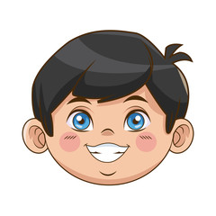 beautiful little face boy cute child smiling vector illustration