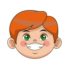 Obraz premium beautiful little face boy cute child smiling vector illustration