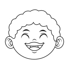 beautiful little face boy cute child smiling vector illustration