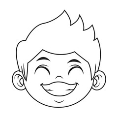 beautiful little face boy cute child smiling vector illustration