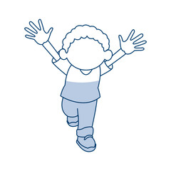 cartoon cute african boy cheerful image vector illustration