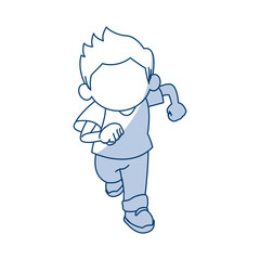 Obraz premium the little cute boy cartoon adorable image vector illustration