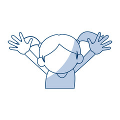 happy cute child girl cartoon character vector illustration