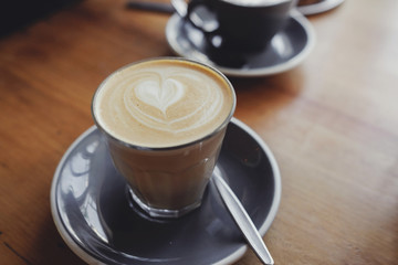 glass of coffee latte art