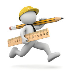 omino 3d tecnico di rilevamento immediato