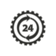 24 hour service vector icon.