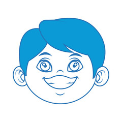 little boy face cartoon kid male vector illustration