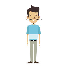 man asian character male avatar people icon vector illustration