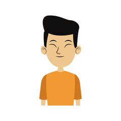 man asian character male avatar people icon vector illustration