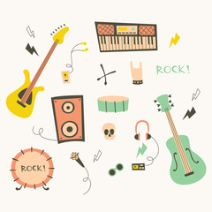 Abstract Rock Music Elements.