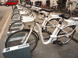 Fototapeta na wymiar Bicycle rental by your self for the top sights of Copenhagen, Denmark