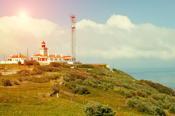 Fototapeta na wymiar Beautiful scenic of portuguese coastline in Roca Сапе