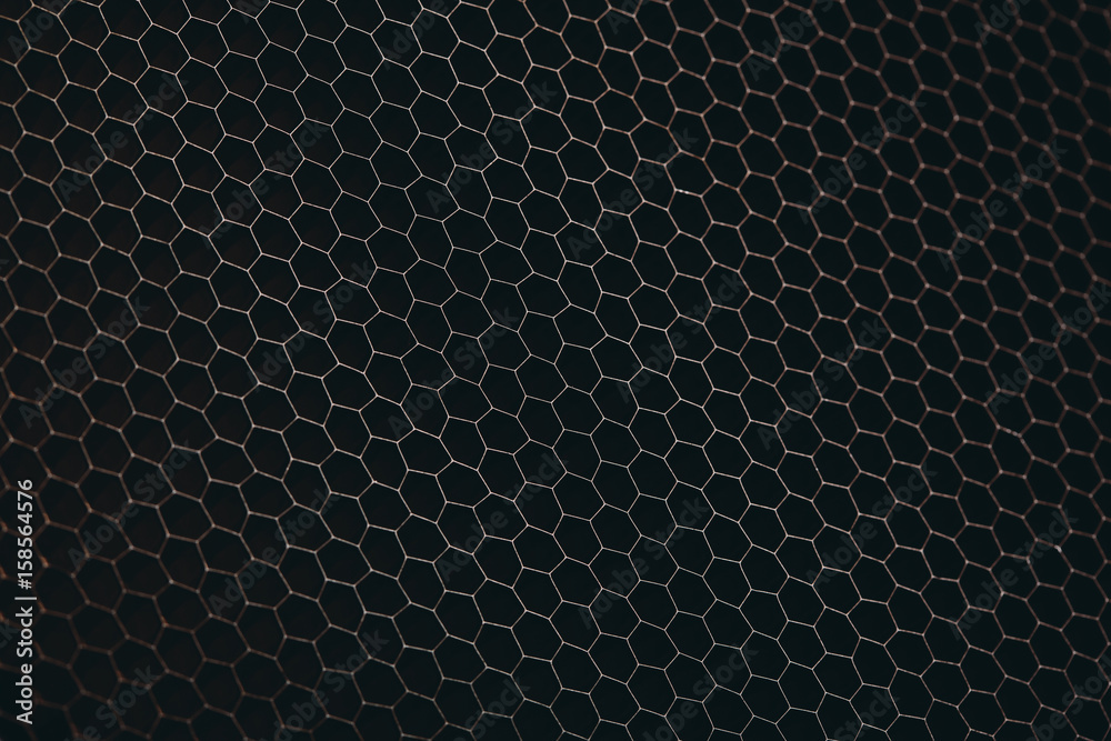 Wall mural abstract texture honeycomb. metallic net background or texture. metal mesh. full frame colourful ill