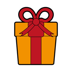 gift box with ribbon bow icon image vector illustration design 