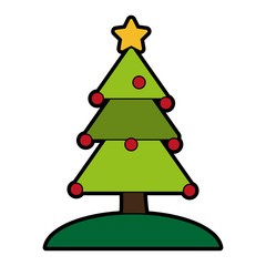 decorated tree christmas related icon image vector illustration design 