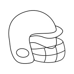 helmet baseball related icon image vector illustration design  black line