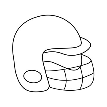 helmet baseball related icon image vector illustration design  black line