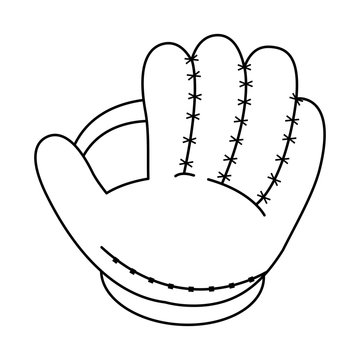 glove baseball related icon image vector illustration design  black line