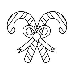 candy canes christmas related icon image vector illustration design  black line