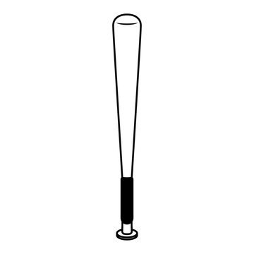 bat baseball related icon image vector illustration design  black line