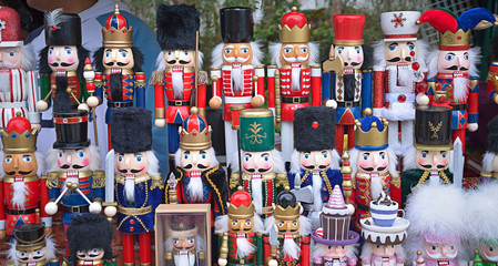 Picture of a tin soldiers, vintage toy on a background.