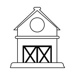 rural barn icon image vector illustration design  black line