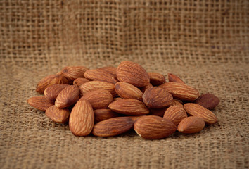 Almonds isolated on a background.