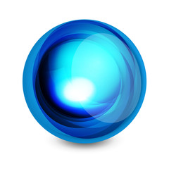 Glass sphere, futuristic abstract element
