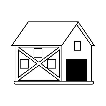rural barn icon image vector illustration design  black line