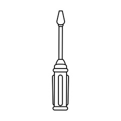 screwdriver tool icon image vector illustration design  black line