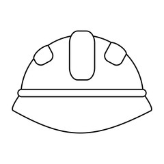 helmet under construction related icon image vector illustration design  black line