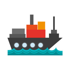 cargo ship  icon image vector illustration design 