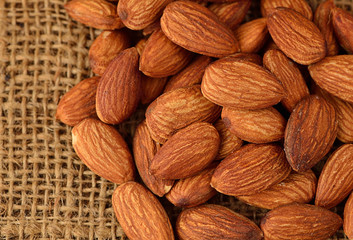 Almonds isolated on a background.