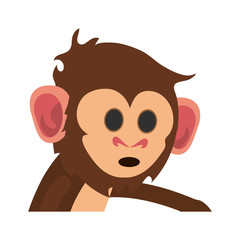Fototapeta premium surprised cute expressive monkey cartoon icon image vector illustration design 