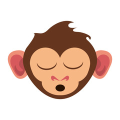 Obraz na płótnie Canvas cute expressive monkey sleeping cartoon icon image vector illustration design 