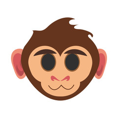 happy cute expressive monkey cartoon  icon image vector illustration design 