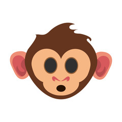 surprised cute expressive monkey cartoon  icon image vector illustration design 