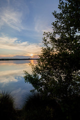 Fototapeta na wymiar Sunset at lake Murner in Bavaria