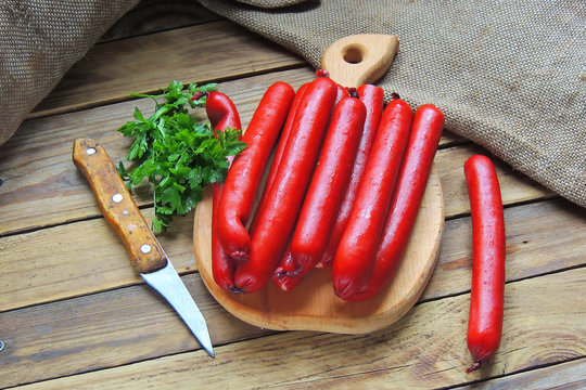 Sausage and knife