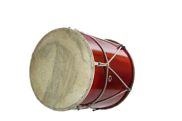 Georgian traditional drum doli lying on its side isolated on white