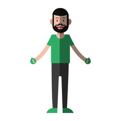 happy smiling man with full beard and mustache  icon image vector illustration design 