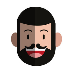 happy smiling man with full beard and mustache  icon image vector illustration design 