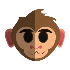 happy cute expressive monkey cartoon  icon image vector illustration design 