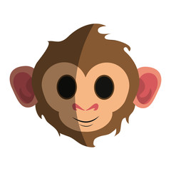 happy cute expressive monkey cartoon  icon image vector illustration design 