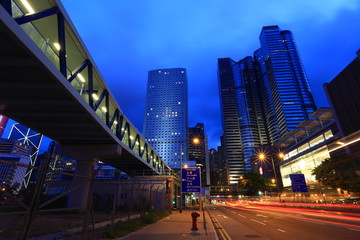 Fototapeta na wymiar Traffic in Hong Kong at sunset time 