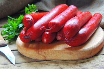 Sausage and knife