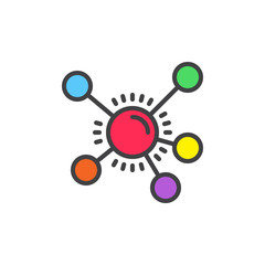 Mind map filled outline icon, vector sign, colorful illustration