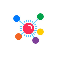 Mind map colorful icon, vector flat sign. Symbol, logo illustration