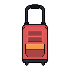 travel suitcase with wheels  icon image vector illustration design 