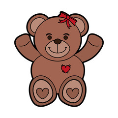 girly teddy bear baby or shower related  icon image vector illustration design 